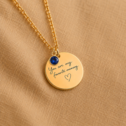 You Are My Favorite Memory Birthstone Necklace | Personalized Engraved Gift