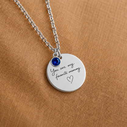 You Are My Favorite Memory Birthstone Necklace | Personalized Engraved Gift