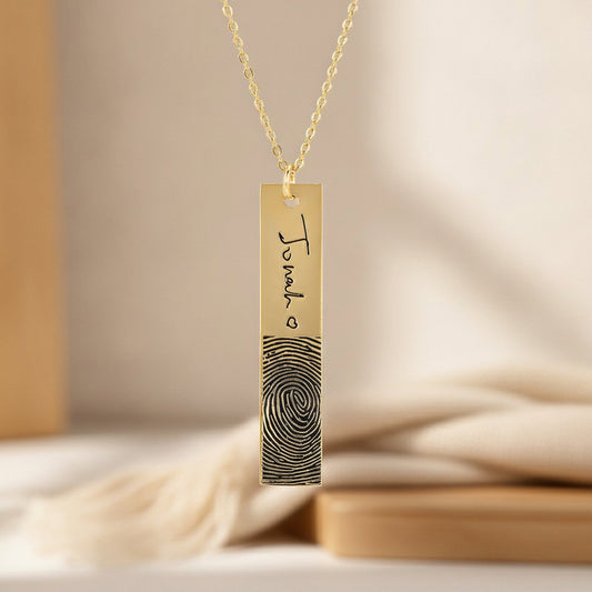 Personalized Handwritten Signature Necklace | Custom Engraved Bar Keepsake