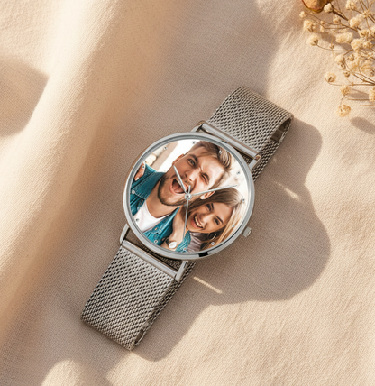Women's Mesh Bracelet Watch Flat Lay